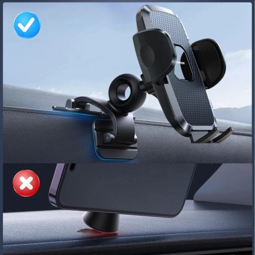 Joyroom JR-ZS259 klipszes autós telefontartó három állítható lábbal - fekete