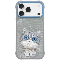 iPhone 17 Pro szürke Nimmy Big Eyed Pet 2.0 Macska tok