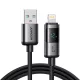 Joyroom S-A16 Pro Prism Series 3A USB-A - Lightning Kábel Kijelzővel 1.2m - Fekete