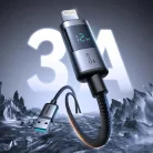 Joyroom S-A16 Pro Prism Series 3A USB-A - Lightning Kábel Kijelzővel 1.2m - Fekete