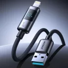Joyroom S-A16 Pro Prism Series 3A USB-A - Lightning Kábel Kijelzővel 1.2m - Fekete