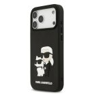 iPhone 17 Pro Max fekete Karl Lagerfeld 3D Rubber Karl and Choupette tok