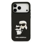 iPhone 17 Pro Max fekete Karl Lagerfeld 3D Rubber Karl and Choupette tok