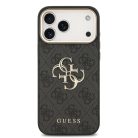 iPhone 17 Pro Max Fekete Guess PU Leather 4G Metal Logo Arany Keretes Tok
