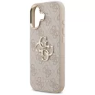 iPhone 17 Pink Guess PU Leather 4G Metal Logo Gold Frame tok