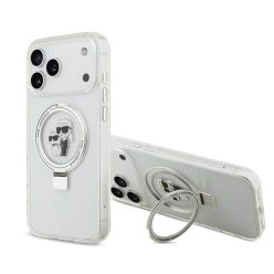  iPhone 17 Pro Max áttetsző Karl Lagerfeld Ringstand Karl és Choupette MagSafe tok
