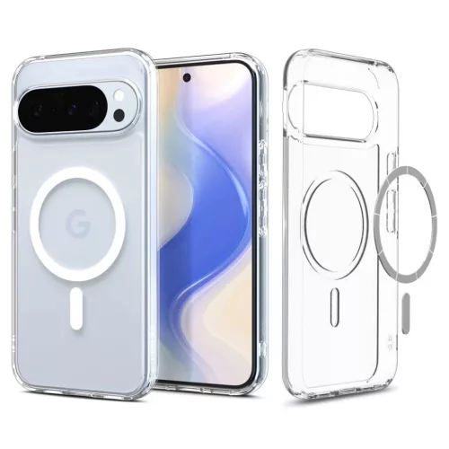 Google Pixel 10/10 Pro Spigen Ultra Hybrid Mag Magsafe tok Átlátszó/fehér