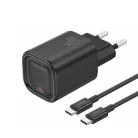 FONENG wall charger EU69 PD 20W 1xUSB-C + kábel USB-C - USB-C Fekete