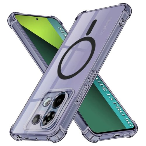 Xiaomi Redmi Note 13 Pro 5G / Poco X6 Smoke Black Techsuit - Shockproof Clear Silicone MagSafe tok
