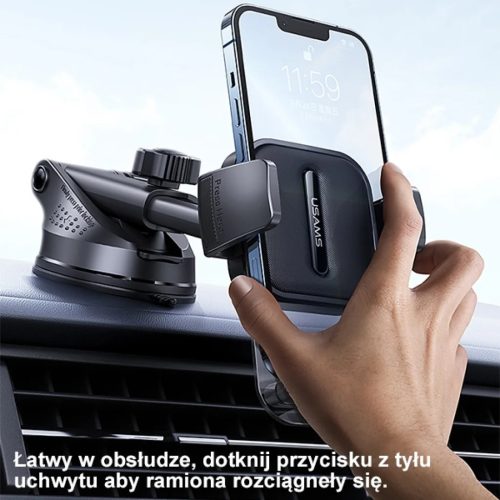 USAMS autós tartó műszerfalra/szélvédőre fekete ZJ072ZJ01