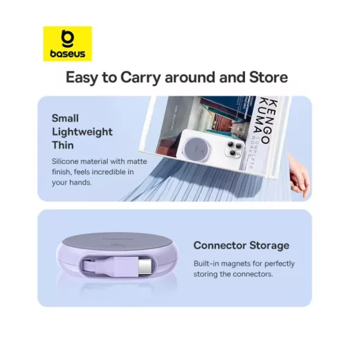 Data Cable Pathfinder Series Type-C to Type-C, 100W, 1m, Retractable - Nebula Purple Baseus