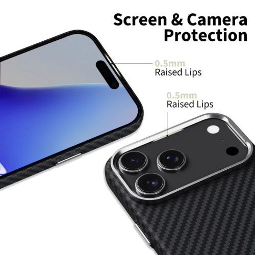 iPhone 17 Pro Max Tech-protect Ion Carbon Magsafe tok Fekete/Ezüst