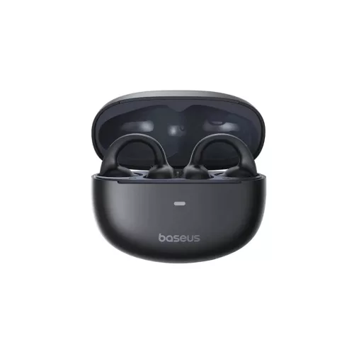 Baseus - Vezeték nélküli fülhallgató Bowie MC1 (A00083501126-00) - Nyitott fülre rögzíthető design, BT V5.4, IP57 vízálló, 600mAh - Fekete