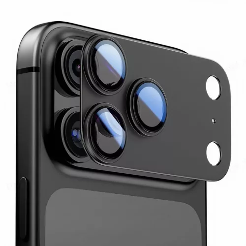 iPhone 17 Pro Tech-protect Camfull Fit+ kameravédő fekete üvegfólia