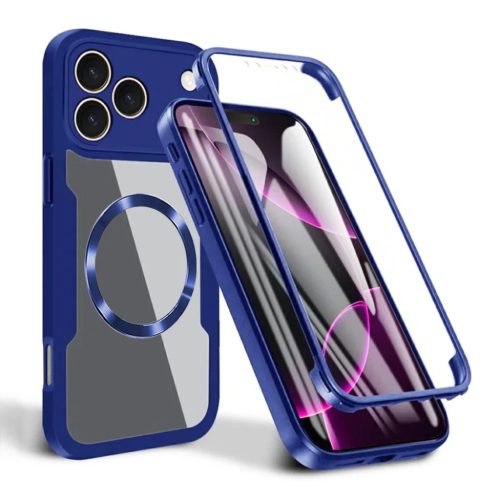 iPhone 17 Pro Max Techsuit - ColorVerse 360 MagSafe sorozat + Képernyővédő - Kék tok