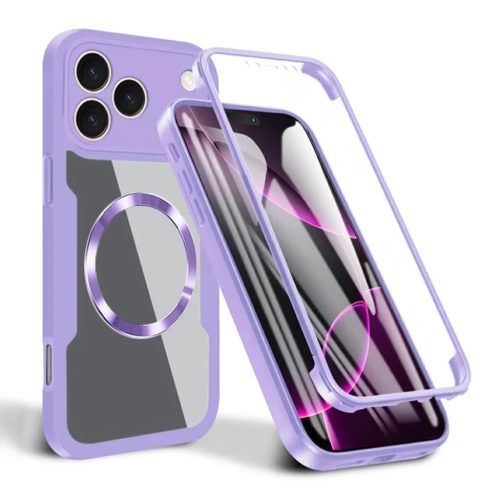 iPhone 17 Pro Max Purple Techsuit - ColorVerse 360 MagSafe Series + Képernyővédő tok