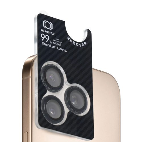Tempered glass Tel Protect Titanium Lens 99% AR Aramid Series on camera for Iphone 16 Pro/16 Pro Max (lens 3 pcs)