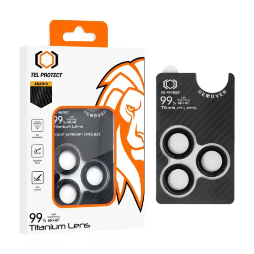 Tel Protect Titán lencse 99% AR Aramid sorozat a kamerára iPhone 15 Pro/15 Pro Max (lencse 3 db) üvegfólia