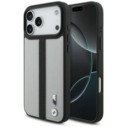   iPhone 17 Pro Max BMW M Perforated Stripe Logo MagSafe szürke tok