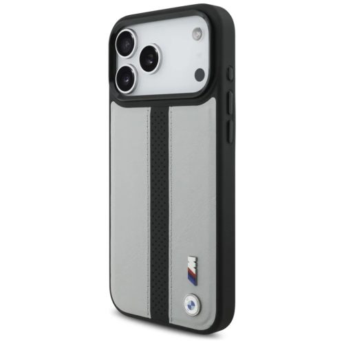 iPhone 17 Pro Max BMW M Perforated Stripe Logo MagSafe szürke tok