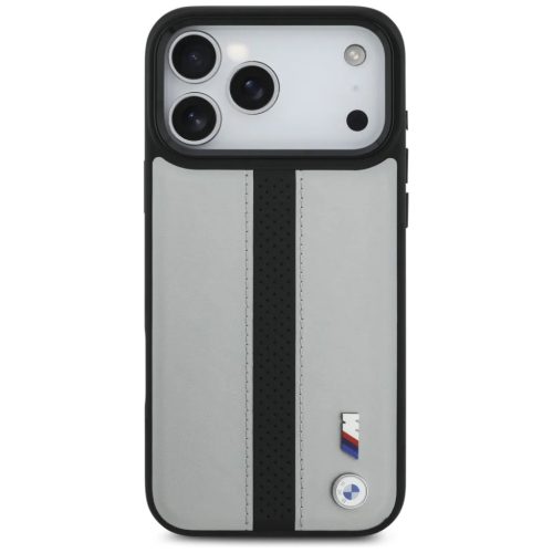 iPhone 17 Pro Max BMW M Perforated Stripe Logo MagSafe szürke tok