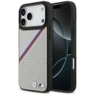 iPhone 17 Pro Max BMW M Tricolor Metal Logo MagSafe szürke tok,