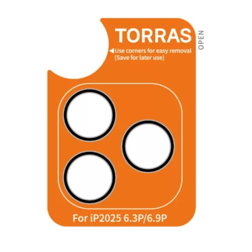 iPhone 17 Pro Max Torras - Lensguard Kameravédő - Fekete üvegfólia