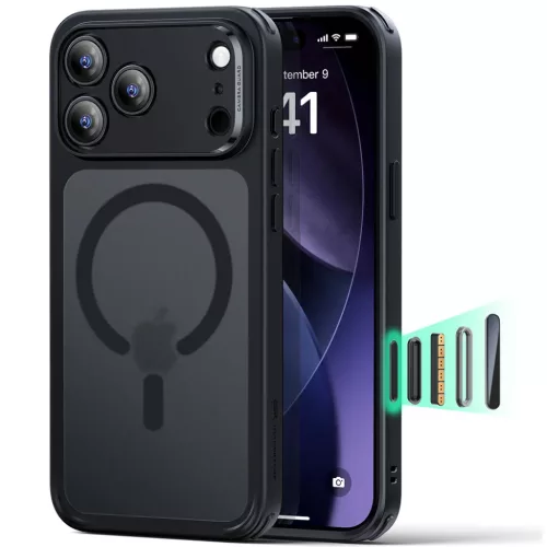 iPhone 17 Pro Frosted Black ESR Classic Hybrid HaloLock tok