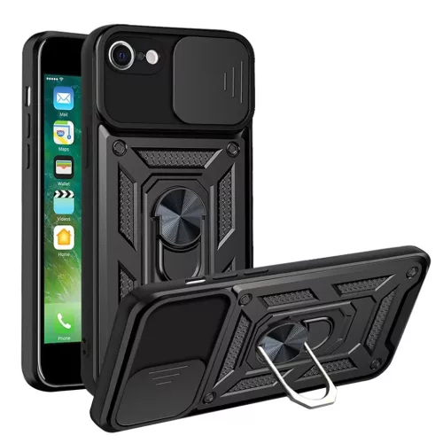 iPhone 7/iPhone 8/iPhone SE 2, SE 2020/iPhone SE 3, SE 2022 Fekete Techsuit CamShield Series tok