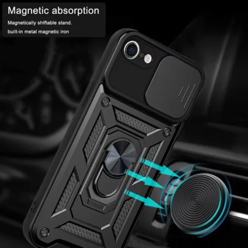 iPhone 7/iPhone 8/iPhone SE 2, SE 2020/iPhone SE 3, SE 2022 Fekete Techsuit CamShield Series tok