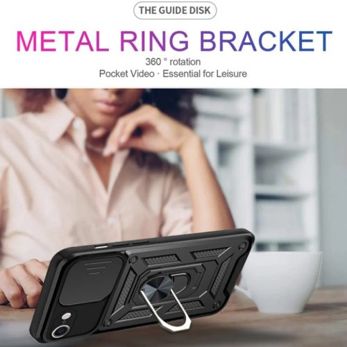 iPhone 7/iPhone 8/iPhone SE 2, SE 2020/iPhone SE 3, SE 2022 Fekete Techsuit CamShield Series tok