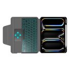 iPad Pro 11 (2024) Fekete Techsuit - KeyTab Pro (RGB Vezeték nélküli Billentyűzettel/Stylus Toll Tartóval) tok