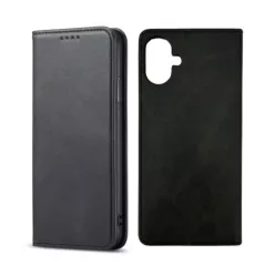   Samsung Galaxy A17 mágneses PU bőr fliptok kártyatartóval fekete Alphajack