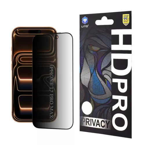 iPhone 17 Pro Max Black Lito - HD Pro Privacy üvegfólia
