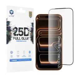   iPhone 17 Pro Max Fekete Lito - 2.5D FullGlue Glass üvegfólia
