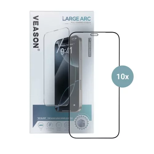 iPhone 17 Pro 6D Pro Veason üvegfólia (készlet 10in1) fekete