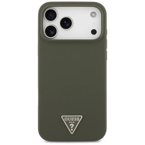 iPhone 17 Pro Max Guess - Silicone Triangle Logo MagSafe (GUHMP17XSCTRLMA) - Khaki tok