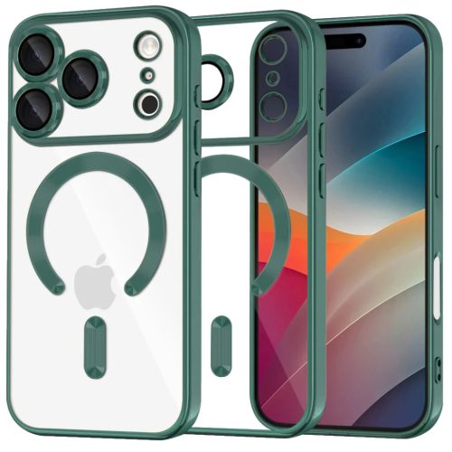 iPhone 17 Pro Max Techsuit Luxury Crystal MagSafe, Deep Green tok