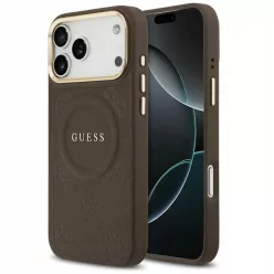 iPhone 17 Pro Max Guess Peony Hot Stamp MagSafe barna tok
