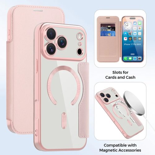 iPhone 17 Pro Max Techsuit SmartMag Book Case - Pink tok