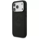 iPhone 17 Pro Mercedes bőrtok vintage logóval MagSafe fekete tok