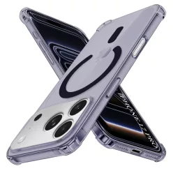   iPhone 17 Pro Smoke Black Techsuit - Ütésálló Átlátszó Szilikon MagSafe tok