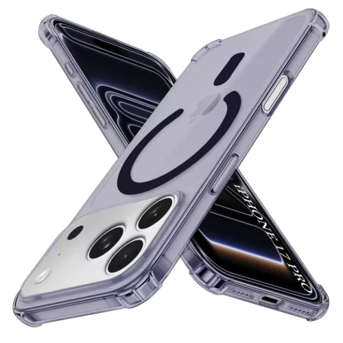 iPhone 17 Pro Smoke Black Techsuit - Ütésálló Átlátszó Szilikon MagSafe tok