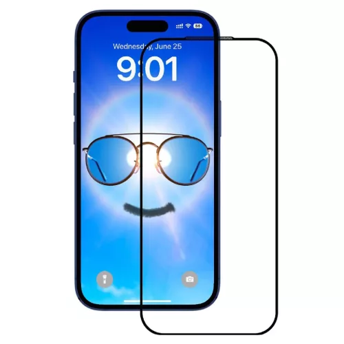iPhone 17 Pro Max Fekete ANANK - 2.5D fényvisszaverődésmentes képernyővédő üvegfólia