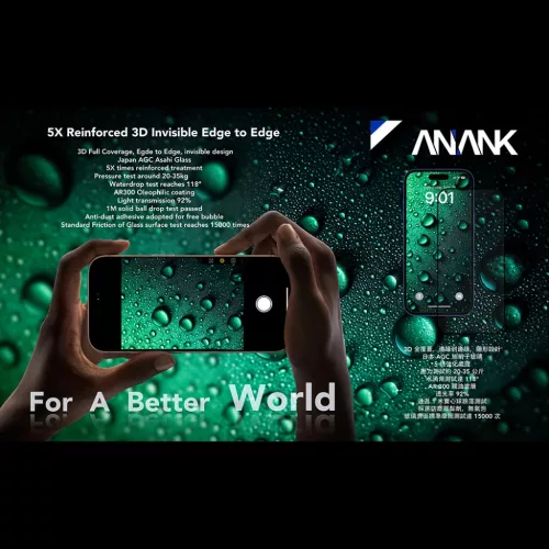 iPhone 17 Pro Fekete ANANK - 3D Invisible 5X Reinforced Edge to Edge üvegfólia