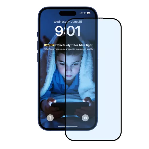 iPhone 17 Pro Max - Fekete ANANK 2.5D 5X Megerősített Ujjlenyomatmentes Képernyővédő üvegfólia