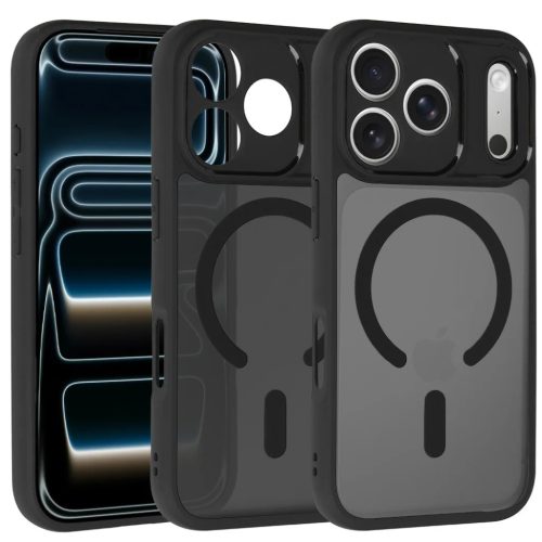 Teljes Matt Mag Cover iPhone 17 Pro Max fekete tok