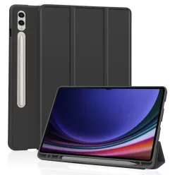   Samsung Galaxy Tab S9 Ultra / S10 Ultra Fekete Techsuit - Flex Trifold (Pencil Holderekkel) tok
