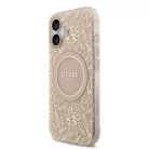 iPhone 17 Pink Guess IML Virágmintás Pántos MagSafe tok