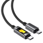 Data Cable (C21-03) Gyors Töltő Acefast, Type-C to Type-C, 60W, 3A, Színes Gradiens Fényhatás, 1.2m - Fekete